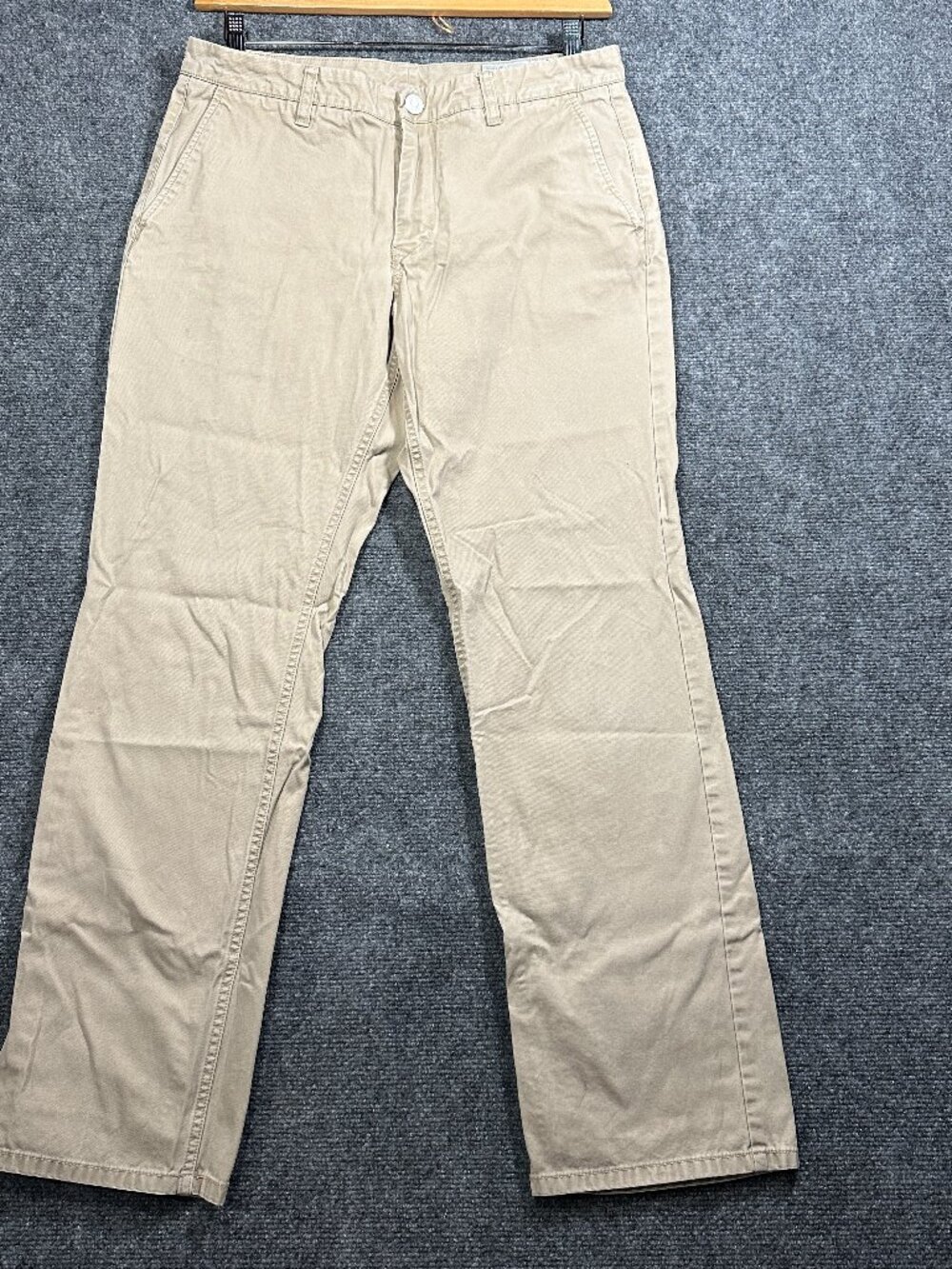Bonobos Pants Mens 32 Straight Fit Washed Chino Beige Cotton Straight Leg Pocket